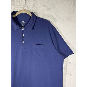 Peter Millar Mens Polo Shirt XXL Blue Seaside Wash Cotton Blend Preppy Golf Soft